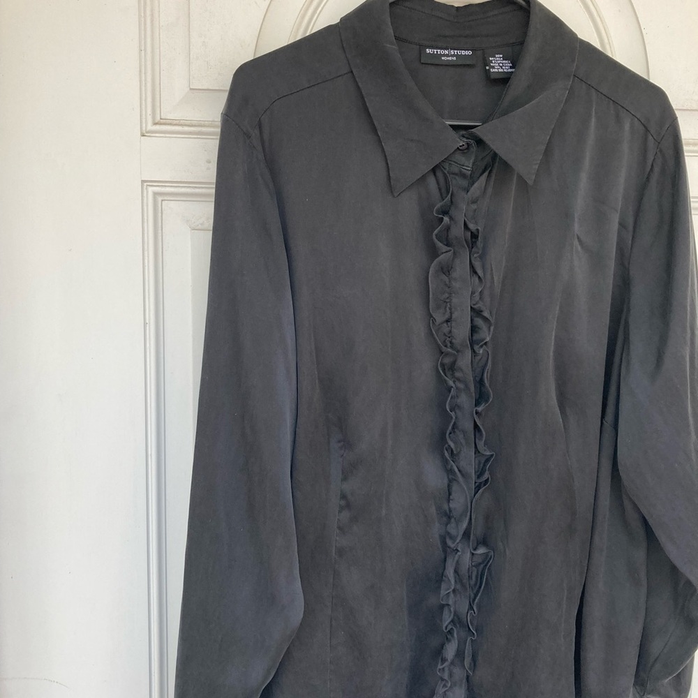 Sutton Studios SILK Womens black blouse size  20 W LAST CALL ClOSING